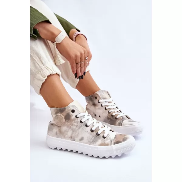  Дамски маратонки BIG STAR LL274047 WHITE/OLIVE Big Star Shoes 
