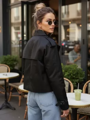 Дамско палто DSTREET NY0770 ЧЕРЕН