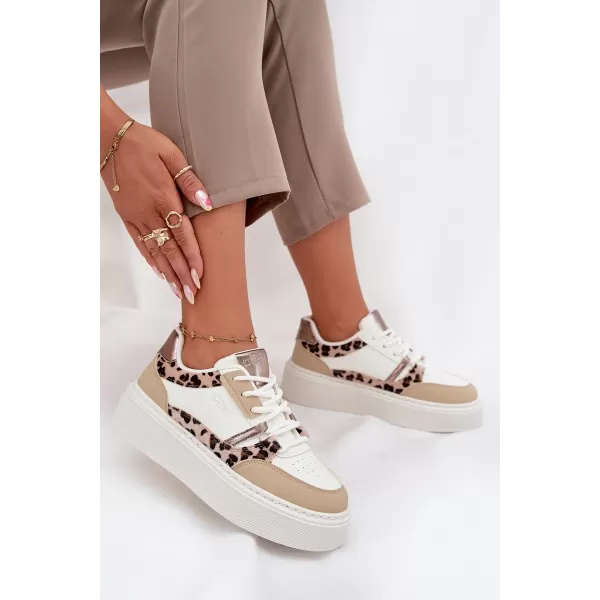 Дамски маратонки BIG STAR SS274357 WHITE/BEIGE Big Star Shoes 
