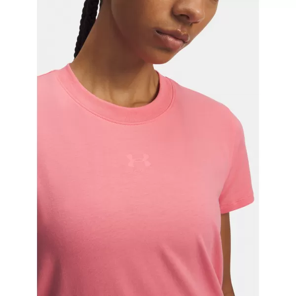 Дамска тениска UNDER ARMOUR UA RIVAL CORE SS 1383648-601 РОЗОВО 