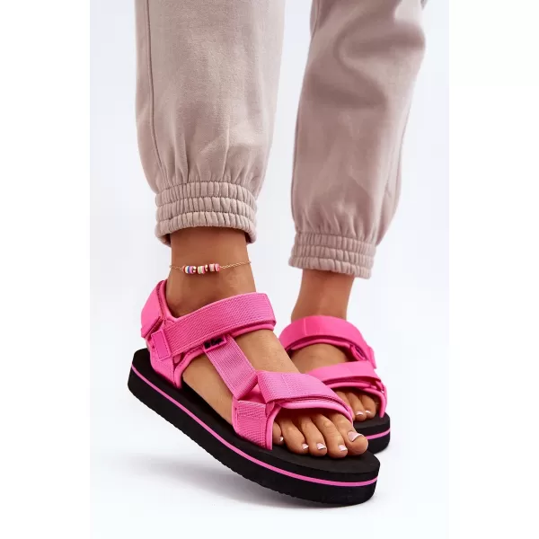  Дамски сандали LEE COOPER LCW-23-34-2613 ЧЕРНО/ФУКСИЯ 