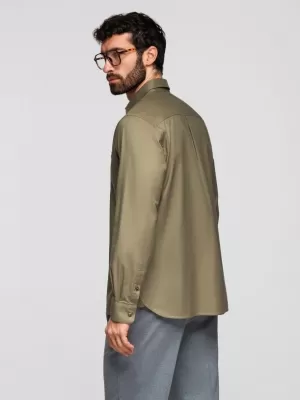 Мъжка риза OMBRE K695 МАСЛИНА
