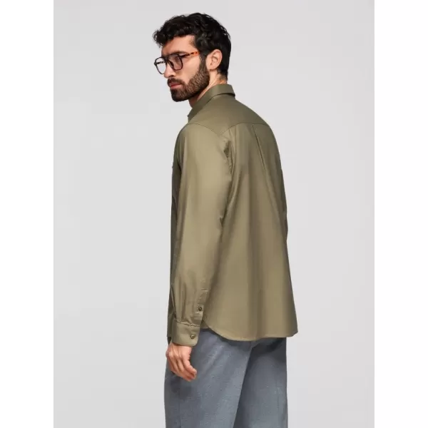  Мъжка риза OMBRE K695 МАСЛИНА 