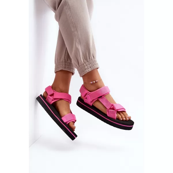  Дамски сандали LEE COOPER LCW-23-34-2613 ЧЕРНО/ФУКСИЯ 