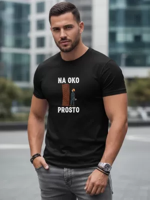 Мъжка тениска DSTREET NX0107R-BK ЧЕРЕН