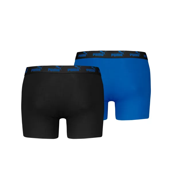  Мъжки боксерки PUMA ELEMENTS MEN BASIC BOXERS 2P 93875301 ЧЕРНО/СИНЬО 