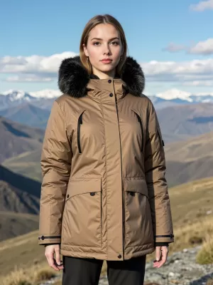 Дамско зимно яке ALPINE PRO WERDA 3 ОТТЕНЪК СЕПИЯ