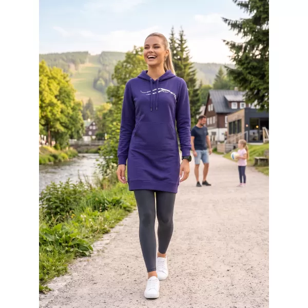  Дамски удължен суичър ALTISPORT ALW001419 СРЕДНОЩНО СИНЬО 