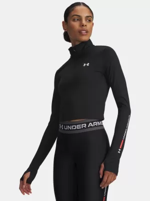 Дамска тениска UNDER ARMOUR TECH BRANDED 1/2 ZIP 6009988-001 ЧЕРЕН