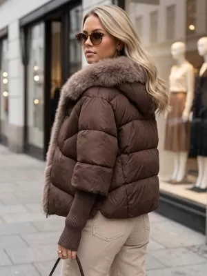 Дамско яке DSTREET TY5989 КАФЯВО
