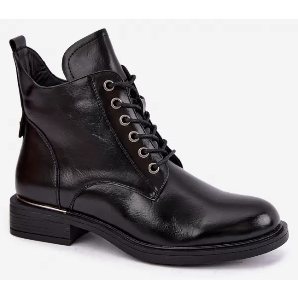  Дамски боти до глезена VINCEZA 58677 ЧЕРЕН 
