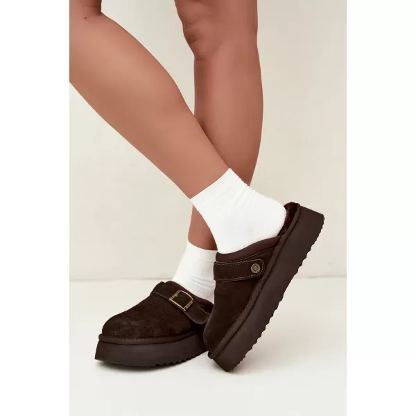 Дамски чехли BIG STAR SHOES UU274697 КАФЯВО/БЕЖОВО 