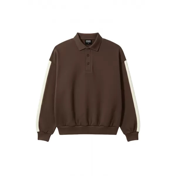  Мъжка тениска с яка URBAN CLASSICS TB8595-00075 КАФЯВО 