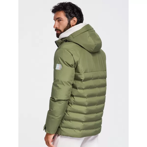  Мъжко зимно ватирано яке OMBRE OM-JAHP-0305 МАСЛИНА 