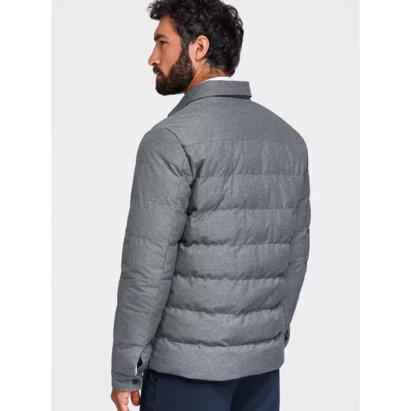  Мъжко ватирано яке OMBRE OM-JALP-0256 СИВ МЕЛАНЖ 