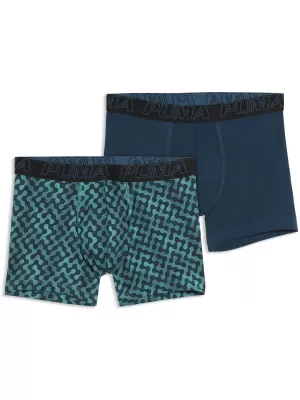 Мъжки боксерки PUMA MEN GRAPHICAL PRINT BOXERS 2P 94780403 ЗЕЛЕНО КОМБО