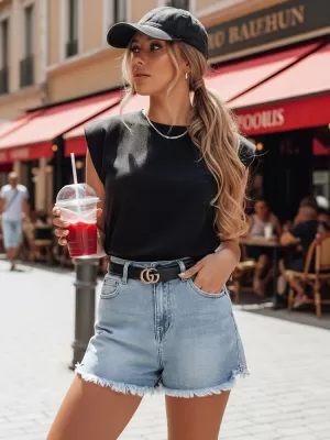 Дамска тениска DSTREET RY2497 ЧЕРЕН