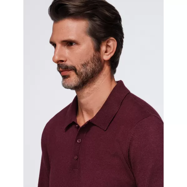  Мъжка тениска с яка OMBRE OM-POLS-0151 БОРДО 
