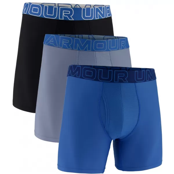  Мъжки боксерки UNDER ARMOUR UA PERFORMANCE TECH - SOLID 6 -3PK 1383878-448 СИНЬО 