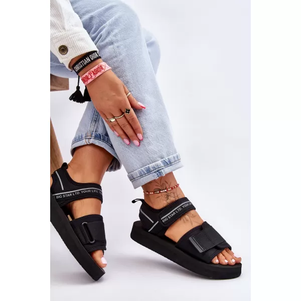  Дамски сандали BIG STAR SHOES LL274784 ЧЕРЕН 