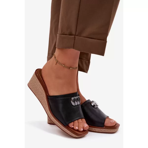  Дамски чехли SERGIO LEONE KL325 ЧЕРЕН 