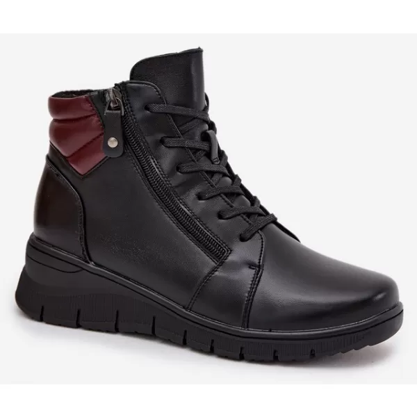  Дамски боти до глезена VINCEZA 39963 ЧЕРЕН 