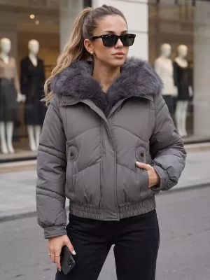 Дамско яке DSTREET TY6010 ТЪМНО СИВО