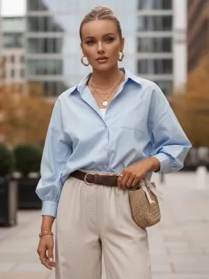 Мъжка риза DSTREET DY0382 СИНЬО