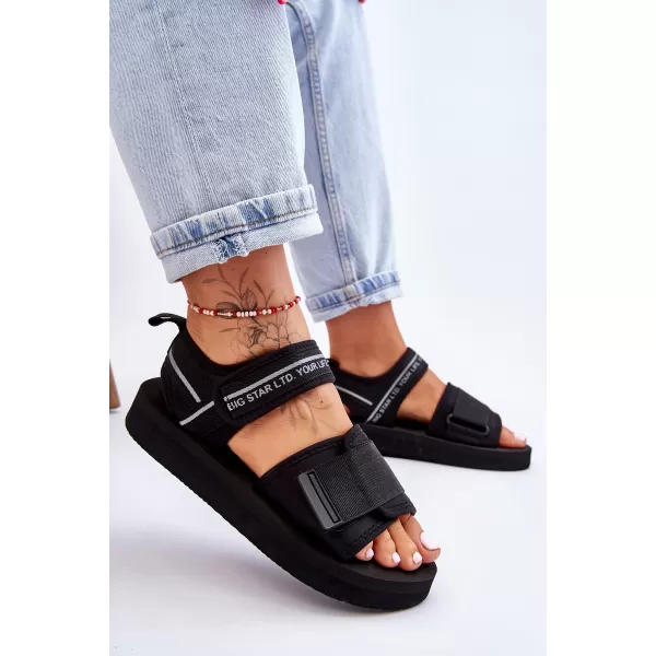  Дамски сандали BIG STAR SHOES LL274784 ЧЕРЕН 