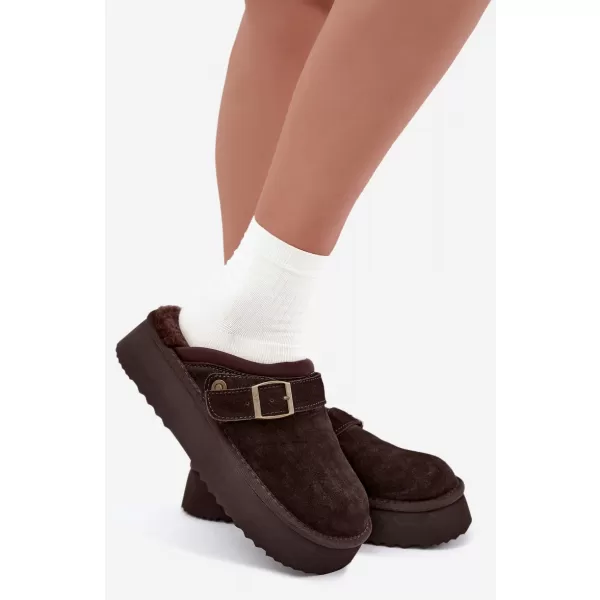  Дамски чехли BIG STAR SHOES UU274697 КАФЯВО/БЕЖОВО 