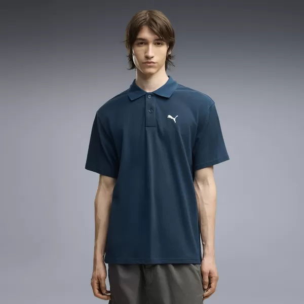  Мъжка тениска с яка PUMA WARDROBE ESS PIQUE RELAXED POLO 62965736 СРЕДНОЩЕН БЕНЗИН 
