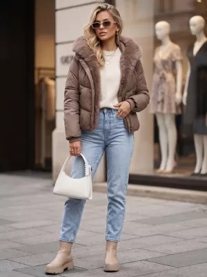 Дамско яке DSTREET TY5984 БЕЖОВО