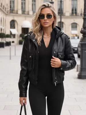 Дамско яке DSTREET TY5876 ЧЕРЕН