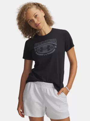 Дамска тениска UNDER ARMOUR W VARSITY SS 6010592-001 ЧЕРЕН