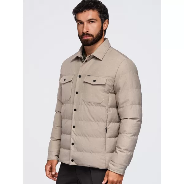  Мъжко ватирано яке OMBRE OM-JALP-0256 ЧЕРЕН 