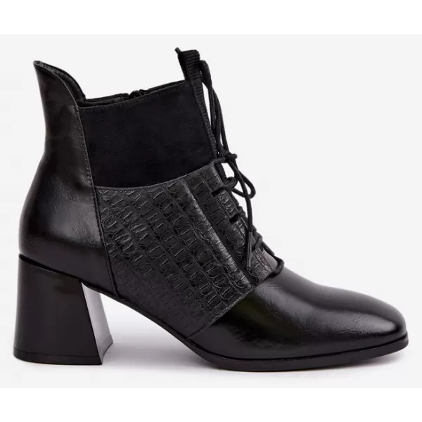  Дамски боти до глезена VINCEZA 58670 ЧЕРЕН 