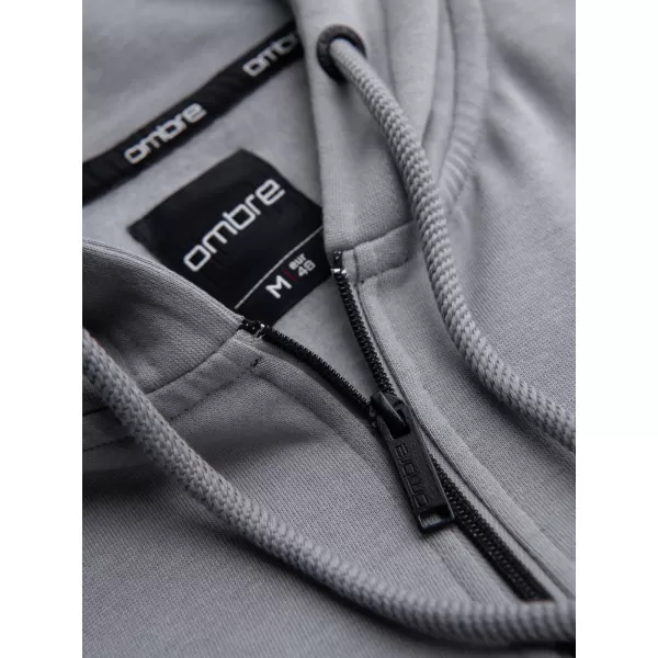  Мъжки суичър OMBRE OM-SSZP-0256 СИВО 