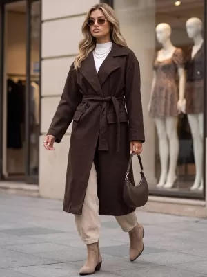 Дамско палто DSTREET NY0785 КАФЯВО