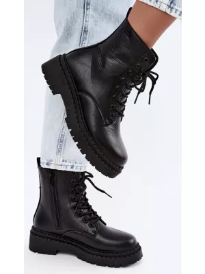 Дамски боти до глезена BIG STAR SHOES UU274816 ЧЕРЕН