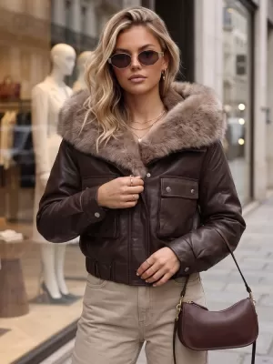 Дамско яке DSTREET TY5976 КАФЯВО