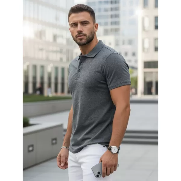  Мъжка тениска с яка DSTREET PX0509 ТЪМНО СИВО 