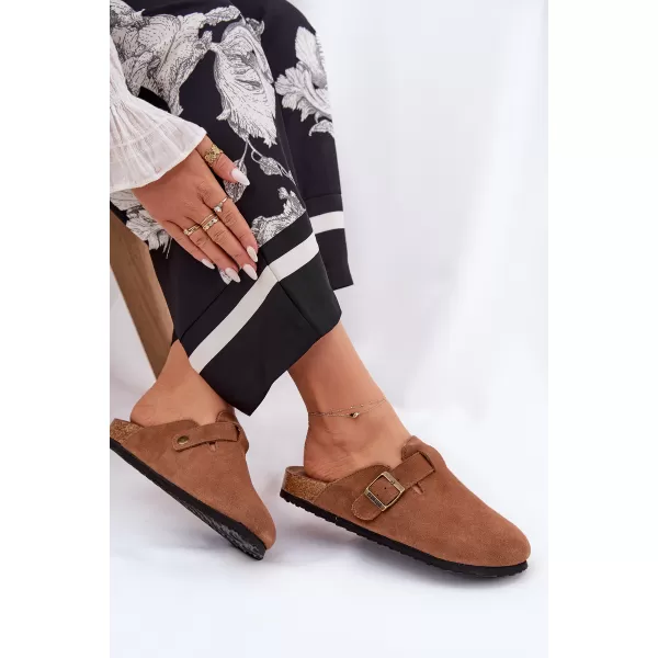  Дамски чехли BIG STAR SHOES RR274A387 КАФЯВО/БЕЖОВО 