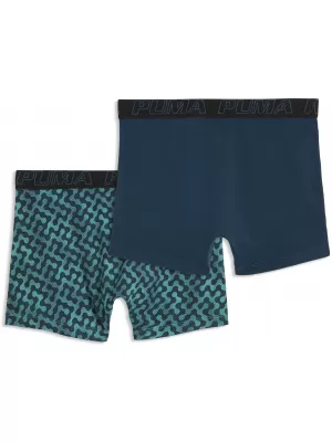 Мъжки боксерки PUMA MEN GRAPHICAL PRINT BOXERS 2P 94780403 ЗЕЛЕНО КОМБО