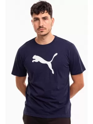Мъжка тениска PUMA TEAMRISE LOGO JERSEY COTTON 658705-06 PUMA NAVY/PUMA БЯЛО