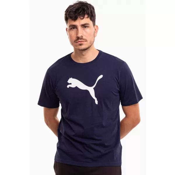  Мъжка тениска PUMA TEAMRISE LOGO JERSEY COTTON 658705-06 PUMA NAVY/PUMA БЯЛО 