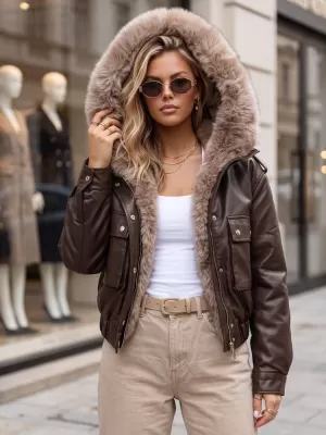 Дамско яке DSTREET TY5976 КАФЯВО