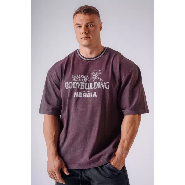 Мъжки тениски NEBBIA OLYMPIA HEAVYWEIGHT COTTON 941 БОРДО 