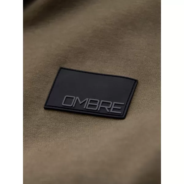  Мъжки суичър OMBRE OM-SSZP-0256 МАСЛИНА 