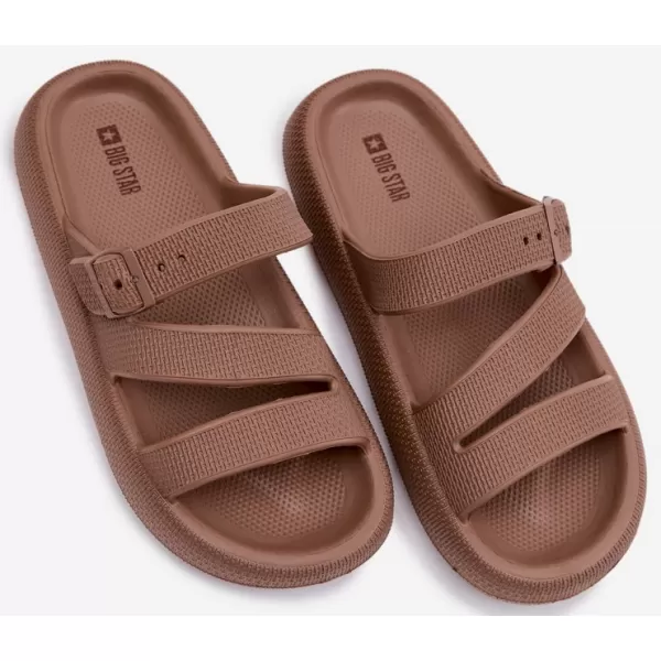  Дамски чехли BIG STAR SHOES 42155-19 КАФЯВО/БЕЖОВО 