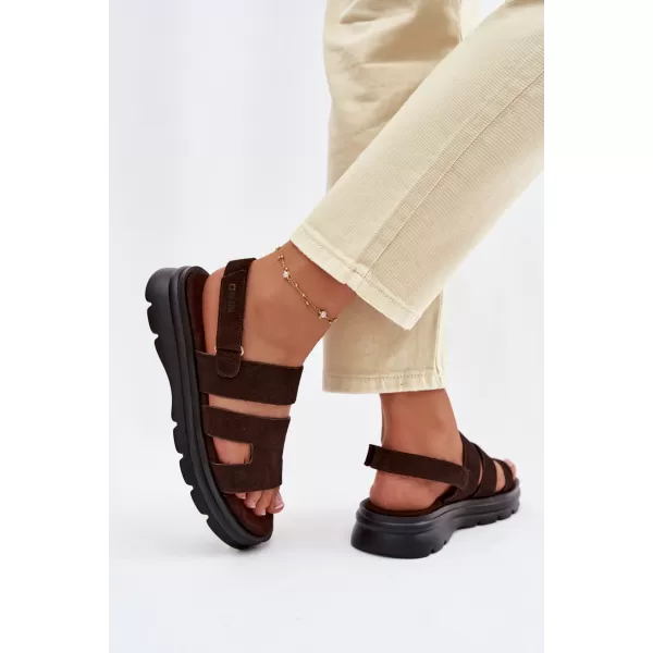  Дамски сандали BIG STAR SHOES TT274483 КАФЯВО/БЕЖОВО 